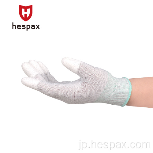 Hespaxの指先はPUカーボンファイバーESDグローブを浸しました